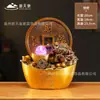 Fuente de Agua Dorada Atrae Fortuna, Fuente de Agua Circulante para Entrada Interior, Bola de Feng Shui para la Riqueza, Decoración de Sapo para Sala de Estar