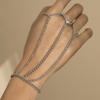 Pulseira de Corrente Fina Simples Retrô com Strass Pulseira Multicamadas para Mulheres Corrente de Mão Europeia e Americana Fashionável de Metal