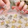 Cyber Celebrity Nail Art Zircon Bow Pingente Joias Luz Luxo Color-retendo Metal Acessórios Star Pendant Unha Decoração Adesivo