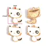 Accesorios para Joyería de Aleación con Goteo de Aceite Hechos a Mano Colgante de Gato Gatito Blanco y Negro Pulsera Collar Pendientes Colgante W478