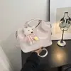 Bolsa Tote de Couro Rosa com Óleo e Cera para Mulheres 2026 Nova Bolsa de Grande Capacidade para o Dia a Dia Bolsa de Mão de Nicho de Alta Qualidade Bolsa de Ombro
