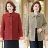 Abrigo de lana de primavera y otoño para mujeres de mediana edad y mayores, nuevo estilo 2026, moderno y elegante, prenda exterior versátil