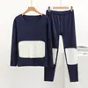 Traje de Ropa Interior Térmica de Terciopelo con Parches y Forro de Felpa Grueso para Otoño e Invierno Pantalones Cálidos para Hombre