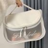 Bolsa de Cosméticos para Mulheres, Bolsa de Higiene de Viagem Transparente Impermeável Estilo Ins com Grande Capacidade, Bolsa de Armazenamento para Viagem