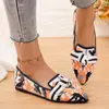Nuevos Mocasines Casuales de Talla Grande para Mujer, sin Cordones, con Estampado de Graffiti, Punta Fina, Suela Plana y Diseño de Moño