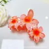 Pinza para el pelo de Flor de Plumeria de Cinco Pétalos para Mujer, Pinza para Recogido en la Parte Trasera de la Cabeza, Pasador de Estilo Festivo para la Playa y la Costa