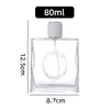 Atacado em estoque frasco de perfume 50ml baioneta quadrado plano borrifador fino frasco cosmético sub-embalado transparente perfume frasco vazio