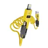 Cable de Datos Retráctil de Resorte Cuatro en Uno de Calidad de Exportación Súper Rápido Adecuado para Apple 16 Huawei Samsung Xiaomi 9