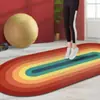 Esterilla Deportiva de Terciopelo de Cristal con Gradiente Arcoíris Transfronteriza, Esterilla Amortiguadora y Aislante Acústico para Saltar la Cuerda, Esterilla Antideslizante para Suelo de Gimnasio en Casa en Interiores