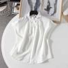 Ropa de Mujer Japonesa 25 Verano Mezcla de Cáñamo Cuadros Volantes Camisa/Camisa de Manga Corta Top 475720/477682