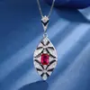 Transfronterizo wish2023 nuevo cobre chapado en oro simulación corindón rojo traje de temperamento retro piedra principal femenina 6*8