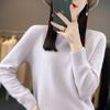 Outono e inverno novas roupas de primeira linha gola redonda manga comprida suéter feminino moda coringa pulôver camisa base atacado