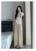Calça Pantalona para Mulheres Verão 2026 Novo Cintura Alta Fluida Casual Estilo Preguiçoso Plissada Calças Yamamoto Retas Largas