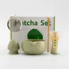 Juego de Tazón de Cerámica para Matcha Transfronterizo con Batidor de Bambú Estilo Japonés, Palillo Mezclador de Matcha, Caja de Regalo para Juego de Té