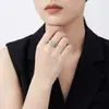 Anillos Personalizados Europeos y Americanos de Moda para Mujer, Anillos de Plata S925 de Alta Calidad, Lujo Accesible con Moissanita que No se Desvanece, Procesamiento Personalizado