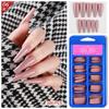 Arte de uñas transfronterizo Pieza de uña Color color sólido extensión pieza de uña parche de uña postiza removible pieza de arte de uñas ballet largo europeo y americano
