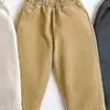 Pantalones rectos holgados de color liso, unisex, estilo coreano moderno INS, pantalones largos de algodón de grado A para niños, primavera/otoño, pantalones zanahoria