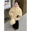 Conjunto Cálido de Abrigo Peludo para Niñas Invierno Nuevo Estilo Coreano Moda Peluche de Zorro Sintético Vestido de Lentejuelas Infantil Tendencia