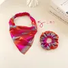 Miaode 2026 Nuevo Pañuelo Triángulo Gradiente Láser Accesorio Elástico para el Cabello Scrunchie Plisado Iridiscente Goma para Cola de Caballo Baja