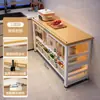 Prateleira de armazenamento para cozinha, multifuncional, de chão, mesa multicamadas, tábua de corte, bancada, prateleira de armazenamento para micro-ondas e utensílios de cozinha, armário lateral