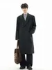 Abrigo de lana para hombre, nueva colección otoño/invierno 2026, gabardina/chaqueta de traje casual de tendencia estilo coreano de longitud media, corte holgado