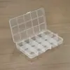 Caja de plástico transparente con 15 compartimentos, caja de almacenamiento, caja de embalaje de plástico transparente para piezas, tornillos, arte de uñas y clasificación de cuentas