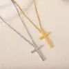 Collar con Colgante de Cruz de Acero Inoxidable Pulido Estilo Europeo y Americano, Cuentas Pequeñas Perforadas Delicadas, Nuevo Estilo de Lujo de Gama Alta para Parejas, Conservación del Color