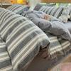 Conjunto de Cama de Algodão Puro Quatro Peças 2025 Novo Simples Cama Lençóis Colcha de Algodão e Linho Conjunto de Cama Três Peças Dormitório Estudantil