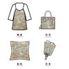 Primavera e Outono Fios Tingidos de Seda Dourada Vintage Casaco de Cor de Contraste Reto Tecido Feminino Estilo Palácio Vestido Travesseiro Tecido Decorativo