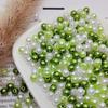 Perlas de imitación ABS con agujeros, cuentas redondas, hechas a mano, material casero, pulsera, collar, horquilla, pendientes, accesorios