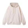 Sudadera con capucha y cremallera de algodón de 350g Manga larga Deportiva Holgada Cómoda Versátil Ropa de grupo Ropa de trabajo Unisex