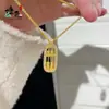 Colar Ábaco Dourado Estilo Chinês Novo Pingente de Ábaco Ouro de Areia Imitação Luxo Leve Nicho Versátil Presente de Ano do Zodíaco