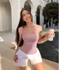 2023 Europeo y Americano Transfronterizo Comercio Exterior Amazon Aliexpress Sitio Independiente Para Mujer Cuello en U Sin Mangas Camiseta sin Mangas Ceñido Body
