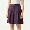 Novos Shorts de Linho Lyocell Tencel de Verão 2026 para Mulheres, Shorts Casuais Finos Versáteis Estilo Old Money Emagrecedores