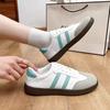 Tênis de Treino Alemão de Nicho Transfronteiriço Feminino 2025 Novos Sapatos Brancos de Sola Grossa Tênis Casuais Retrô Sapatos Esportivos Femininos