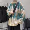 Suéter jacquard con flechas a juego de colores, nueva marca de moda de primavera y otoño, suéter holgado estilo informal de estilo perezoso para parejas de hip hop para hombres