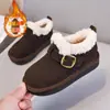 Zapatos grandes de algodón para niñas 2026 nuevo modelo de invierno niños felpa engrosada cálidos zapatos Birkenstock niños botas de nieve mocasines
