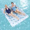 Sofá inflable de agua con doble fila flotante y forma de cisne sandía para tomar el sol, colchón inflable reclinable, colchoneta de playa, anillo de natación