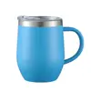 Taza Termo Transfronteriza de Acero Inoxidable 304 de 12 oz Taza Fría de Oficina Taza Huevo con Asa Taza de Café Taza Cáscara de Huevo