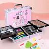 Caja de aluminio de doble capa de 145, ideal para acuarelas, pinturas infantiles, papelería, pinceles y otros artículos de regalo.