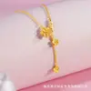 Nueva Tienda Dorada de Moda Mismo Estilo Popular en Xiaohongshu Collar con Borla de Flor Romántica Flor de Cerezo Cuentas de Disco Regalo para Novia