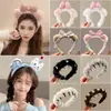 Faixa de Cabeça Estilo Coreano com Coroa Alta Retrô Fofa Versátil Faixa de Cabeça para Lavar o Rosto Versão Larga Presilha de Cabelo Acessório de Cabelo Orelha de Gato Acessório de Cabeça