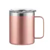 Venta al por mayor transfronteriza Taza aislada de doble pared de 12 oz Taza de café de acero inoxidable 304 con asa Apariencia de taza portátil