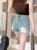 2024 Shorts de mezclilla para mujer Otoño Cintura alta Forma A Pequeños Slim Sexy Spice Girls Americanos Ajustados Pantalones cortos