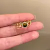 Anillo Abierto Ojo de Tigre Maillard, Lujo Ligero y Sensación de Alta Gama, Anillo Apilable para Dedo Índice, Diseño Exquisito de Nicho, Anillo Vintage
