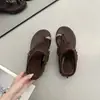 Chanclas de plataforma gruesa para mujer con suelas suaves, sandalias de dedo, sandalias de espiga, tacones de plataforma, nuevo modelo elegante para uso al aire libre en verano con borlas