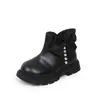 Botines Pequeños de Cuero Estilo Francés para Niñas 2026 Otoño/Invierno Nuevas Llegadas Moda Infantil Botas Martin Niños Medianos y Grandes Botines Cortos de Suela Suave