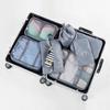 Bolsa de almacenamiento de siete piezas de tela Oxford de sarga para viaje, bolsa de acabado para clasificar ropa de viaje, bolsa de almacenamiento para maquillaje y lavado