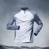 Ropa de Entrenamiento con Media Cremallera Verano Deportes Ciclismo Deportes al Aire Libre Top Camiseta Correr Secado Rápido Manga Larga para Hombre Seda de Hielo