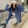 Foto Real Primavera Outono Novo Material Espesso Camada Estilo Coreano Solto Retrô Jaqueta Camisa Jeans Azul Outro Outro Algodão